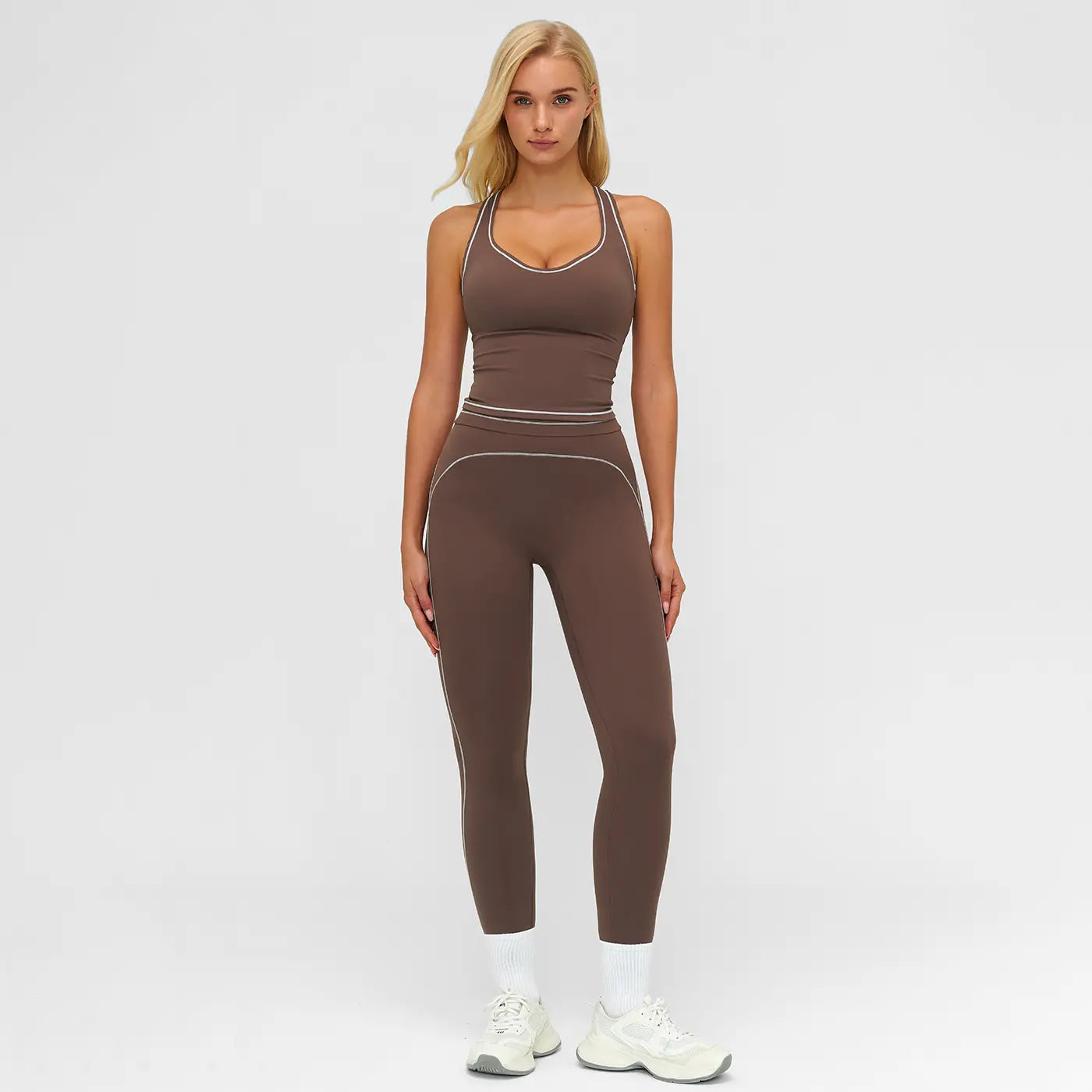 MFVIM Women’S Solid Backless Camisole Top & High-Waist Leggings Athletic Set, Sporty Comfortable Breathable Outfit for Yoga, Gym, Running, Valentine’S Day Gift for Her, Ladies Summer Sportswear