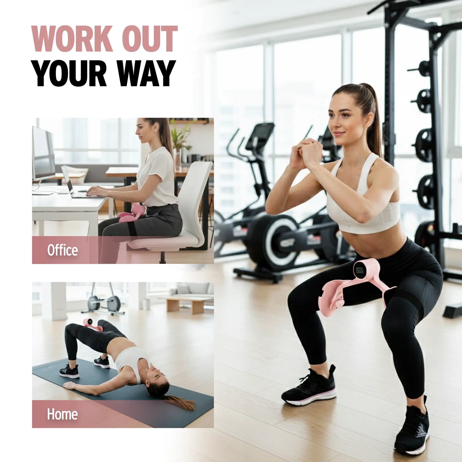 Smart Thigh Trainer for Women with Timer – Inner Thigh & Hip Exerciser, Use at Home or Sitting