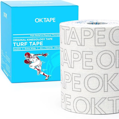 Clearance Sale OK TAPE Turf Tape Football 1 Roll, Extra Wide Kinesiology Tape, Protects Arm from Turf Burn Waterproof Flexible Super Sticky Athletic Tape (4 Inch X 30 Feet) Chestbinding Elbow Wraps