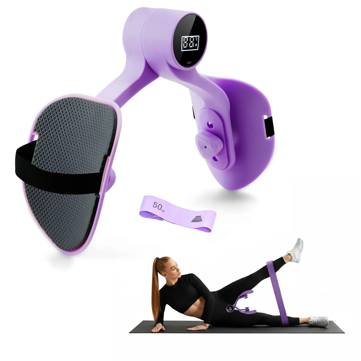 Smart Thigh Trainer for Women with Timer – Inner Thigh & Hip Exerciser, Use at Home or Sitting