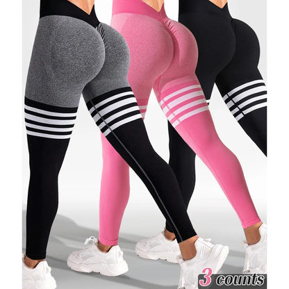 Hijesse Women'S 3 Pack High Waist Seamless Yoga Leggings, Butt Lifting Tummy Control Workout Pants, Stretch Athletic Gym Running Leggings for Daily Sports