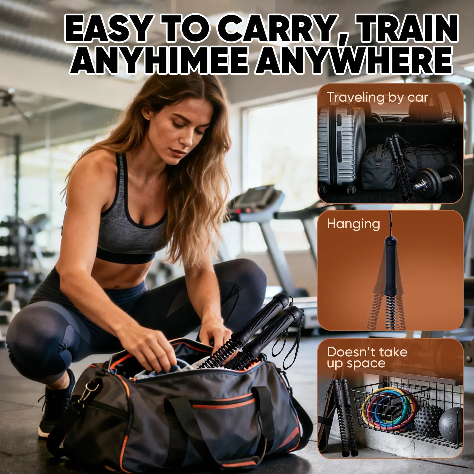 Winstao Cordless Battle Ropes for Home Gym - Cordless Training Rope Fitness Equipment for Men & Women, Weighted Workout Ropes for Hiit,Portable Exercise Battle Rope for Women & Men, Indoor & Outdoor Workoutsa