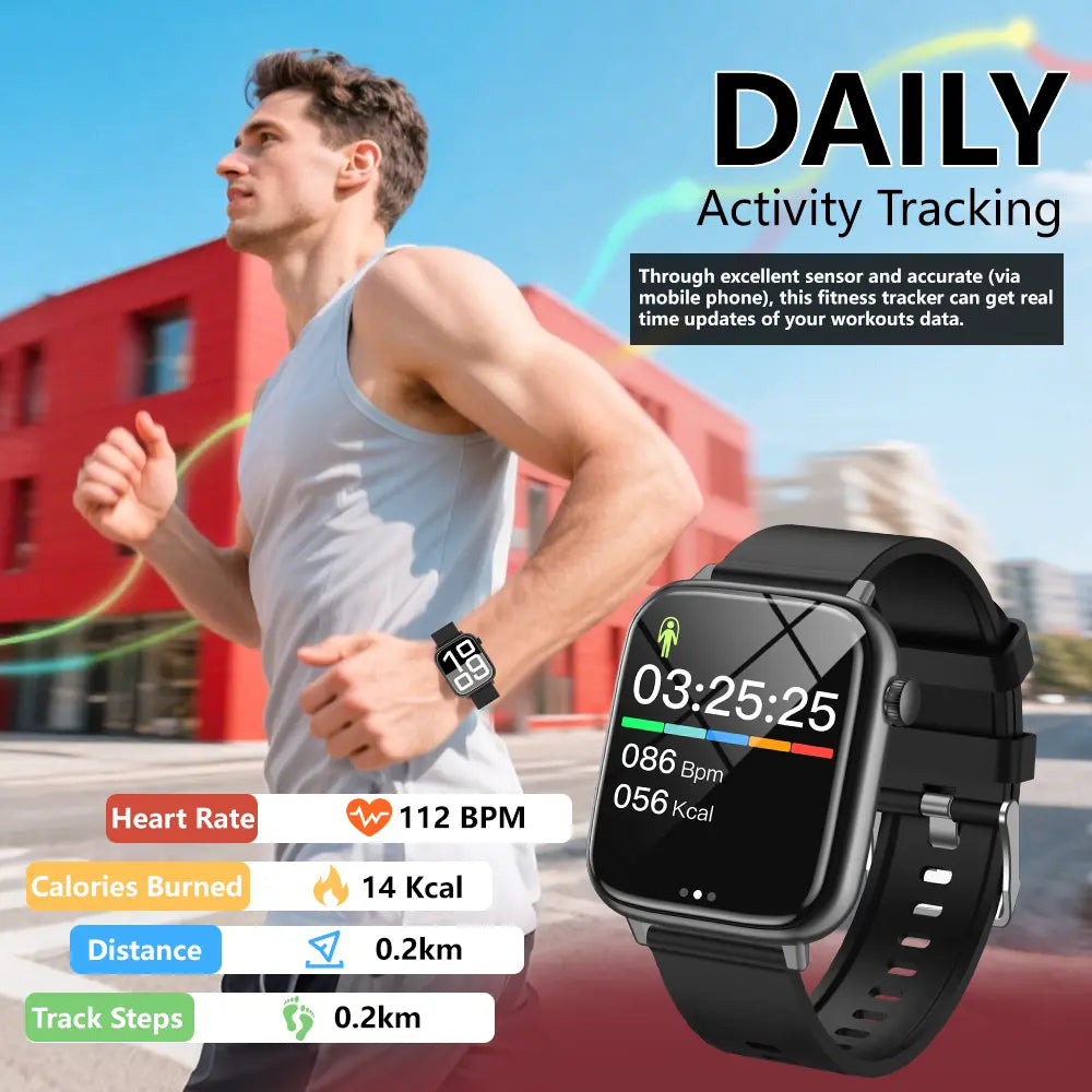 Smart Watch for Men-1.83" HD Touch Screen Smartwatch,Bluetooth Call,Ip68 Waterproof Smart Watches for Android & Iphone,Remote Capture,Smartwatch,Gift