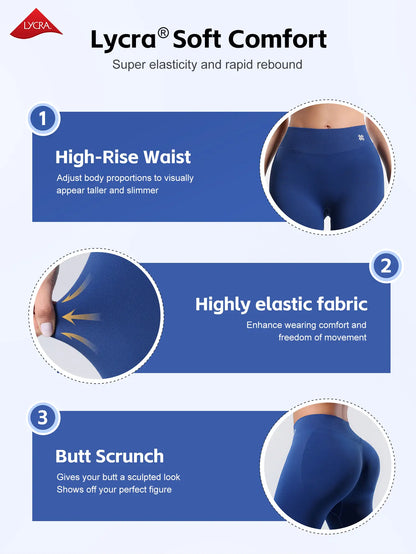 Rasmee Lycra Seamless Yoga Pants for Women, Supportive High-Waisted Tummy Control Leggings,Buttery Soft Stretchy Workout Tights, Sculpting Shapewear Fitness Leggings, Elasticity Slim Fit Gym Outfits, Athleisure Sporty Style Tights