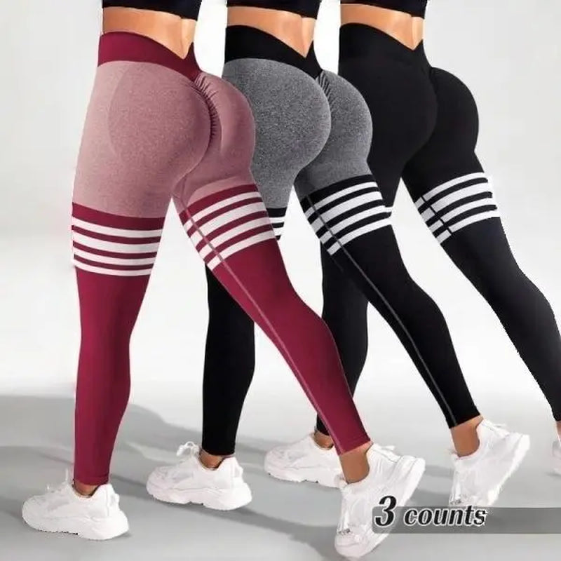 Hijesse Women'S 3 Pack High Waist Seamless Yoga Leggings, Butt Lifting Tummy Control Workout Pants, Stretch Athletic Gym Running Leggings for Daily Sports
