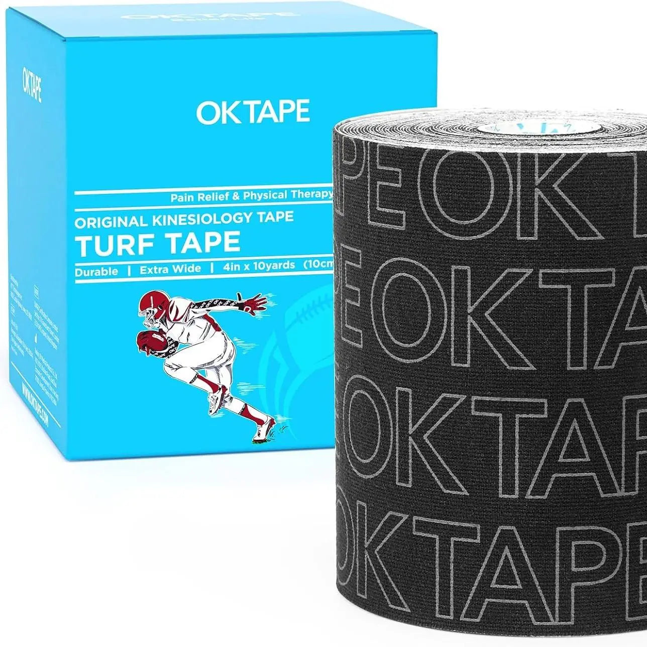 Clearance Sale OK TAPE Turf Tape Football 1 Roll, Extra Wide Kinesiology Tape, Protects Arm from Turf Burn Waterproof Flexible Super Sticky Athletic Tape (4 Inch X 30 Feet) Chestbinding Elbow Wraps