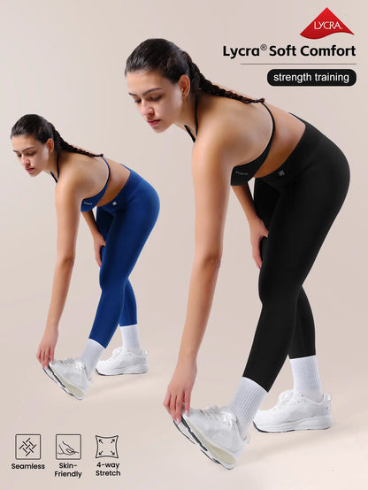 Rasmee Lycra Seamless Yoga Pants for Women, Supportive High-Waisted Tummy Control Leggings,Buttery Soft Stretchy Workout Tights, Sculpting Shapewear Fitness Leggings, Elasticity Slim Fit Gym Outfits, Athleisure Sporty Style Tights