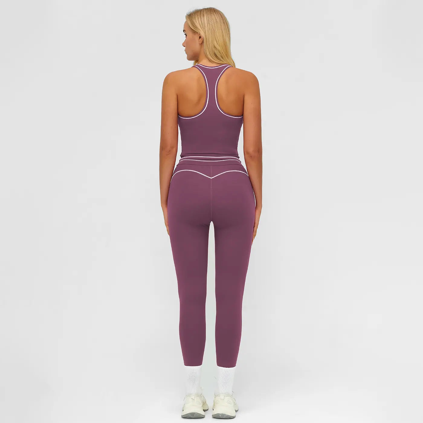 MFVIM Women’S Solid Backless Camisole Top & High-Waist Leggings Athletic Set, Sporty Comfortable Breathable Outfit for Yoga, Gym, Running, Valentine’S Day Gift for Her, Ladies Summer Sportswear