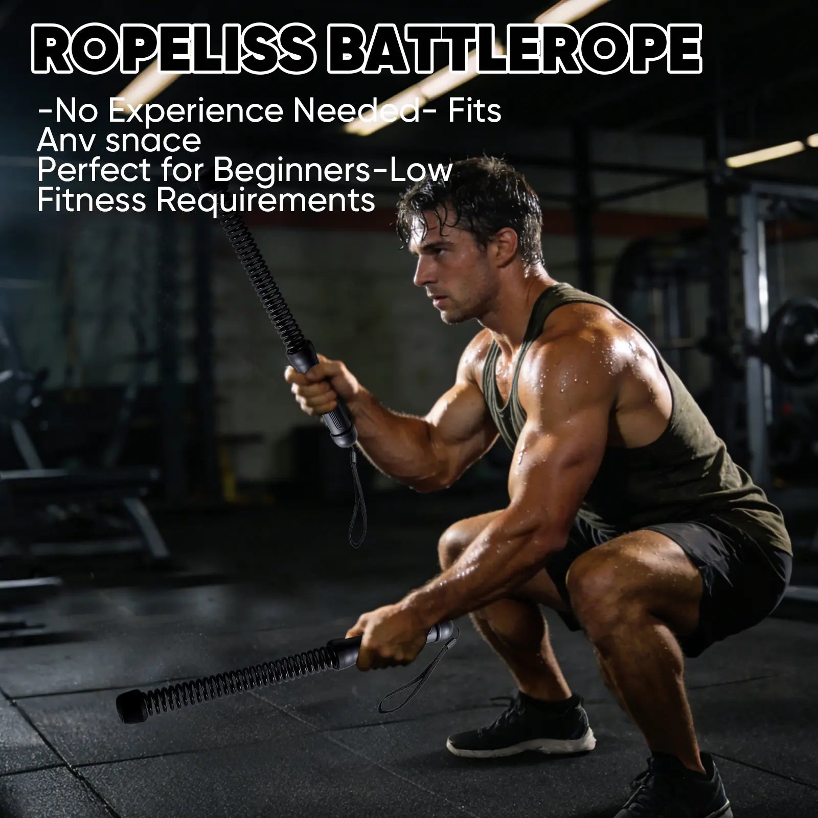 Winstao Cordless Battle Ropes for Home Gym - Cordless Training Rope Fitness Equipment for Men & Women, Weighted Workout Ropes for Hiit,Portable Exercise Battle Rope for Women & Men, Indoor & Outdoor Workoutsa
